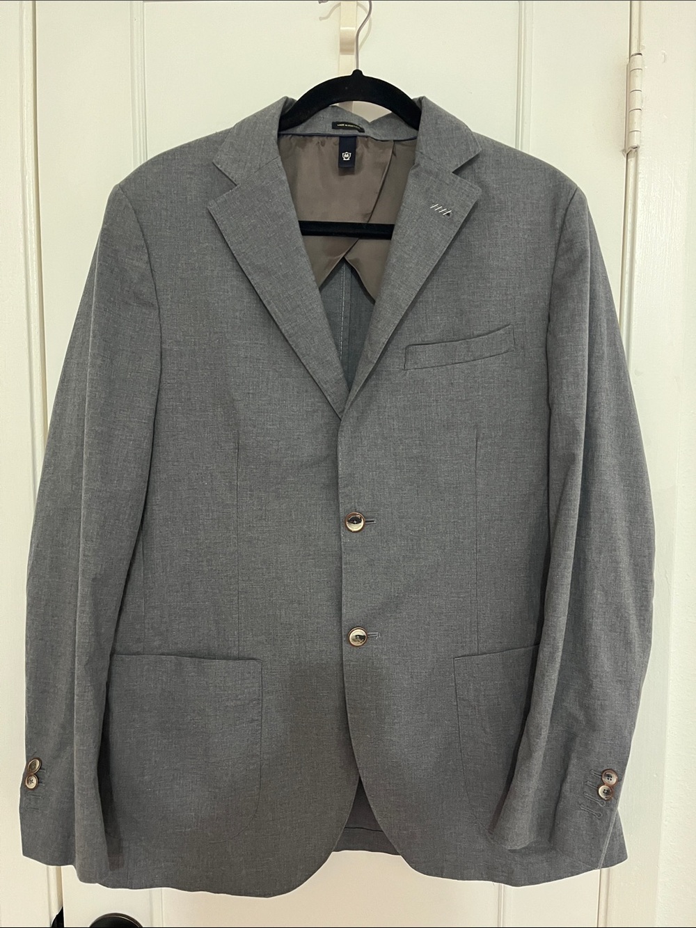Massimo Dutti Men's Light Gray Two-Button Blazer